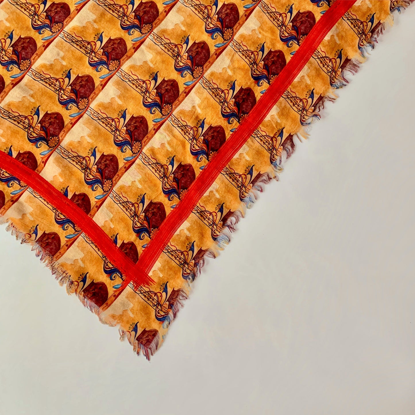Ello Modal Scarf with Armenian pots and fringe edges 